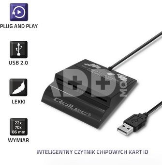 Qoltec Intelligenst smart ID card reader, USB type C