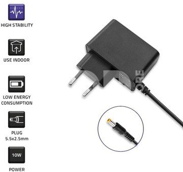 Qoltec Plug in power supply 10W 5V, 2A, 5.5x2.5