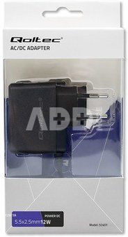 Qoltec Plug in power supply 12W 12V, 1A, 5.5x2.5