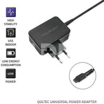 Qoltec Power adapter 45W 8 plugins
