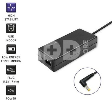 Qoltec Power adapter for Acer 40W, 19V, 2.1A, 5.5x1.7