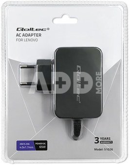 Qoltec Power adapter for Lenovo 65W, 20V, 3.25A, 4.0x1.
