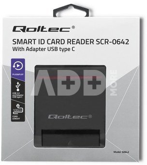 Qoltec Smart chip card scanner USB 2.0 Plug&play