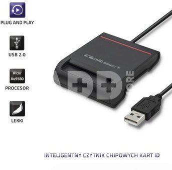 Qoltec Smart chip card scanner USB 2.0 Plug&play