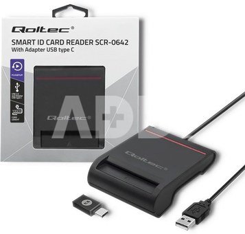 Qoltec Smart chip card scanner USB 2.0 Plug&play