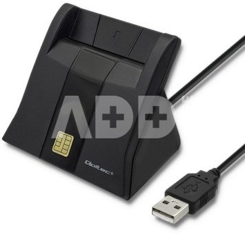 Qoltec Smart chip card scanner USB2.0 Plug&play