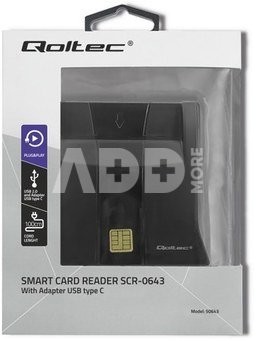 Qoltec Smart chip card scanner USB2.0 Plug&play