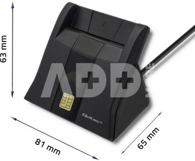 Qoltec Smart chip card scanner USB2.0 Plug&play