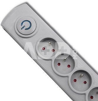 Qoltec Surge protector 5 sockets 3m gray