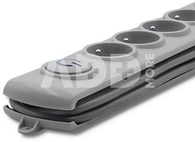 Qoltec Surge protector 5 sockets 3m gray