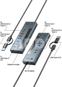 ICY BOX IB-HUB1743-CPD 9-in1 HUB mit PD und USB-C/USB-A