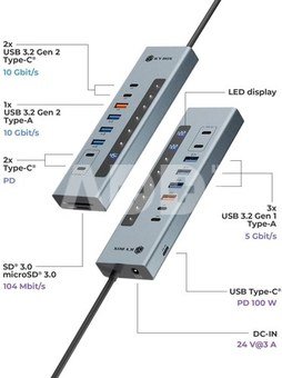 ICY BOX IB-HUB1742CR-C2PD 11-in-1 HUB mit PD & Cardreader
