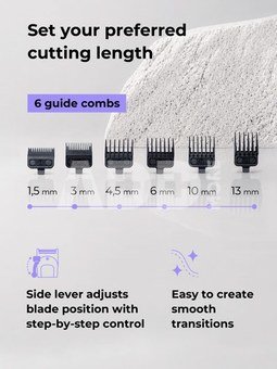 Ray Battler RB 6920 Hair Clipper + 6 Guide Combs