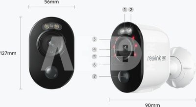 Reolink | Smart Standalone Wire-Free Camera | Argus Series B350 | Bullet | 8 MP | Fixed | IP65 | H.265 | Micro SD, Max. 128GB