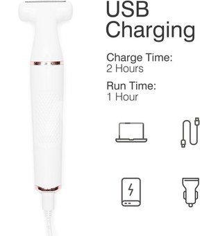 Rio SHTR-EU/1.3 Go Smooth 4-In-1 Lady Shaver & Bikini Trimmer, White