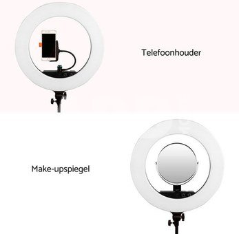 Caruba Round Vlogger 18 inch LED set Economy met tas   Black