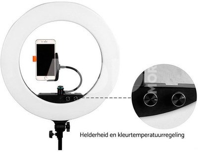 Caruba Round Vlogger 18 inch LED set PRO met tas   Black