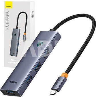 Rozbočovač 4v1 Baseus UltraJoy USB-C na USB 3.0 (vesm&iacute;rně šed&yacute;)