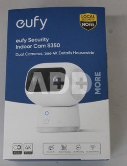 SALE OUT. Anker Eufy Security Indoor Cam S350, White | Anker Eufy Security Indoor Camera | S350 | 24 month(s) | Tabletop | Wide-Angle Lens | Micro SD, Max. 128GB | UNPACKED, MISSING POSITIONING STICKER