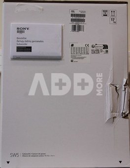 SALE OUT. Sony SA-SW5 Wireless 300W Subwoofer for HT-A9/A7000 | Sony Speaker | Subwoofer for HT-A9/A7000 | DAMAGED PACKAGING | 300 W | Black | 2 &Omega; | Portable | Wireless connection