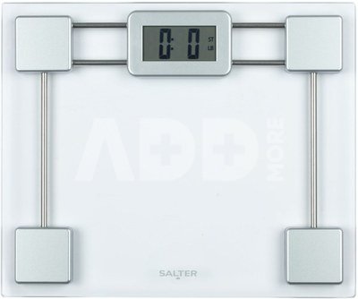 Salter 9081 SVFEU12 Glass Electronic Bathroom Scale, Silver/Transparent