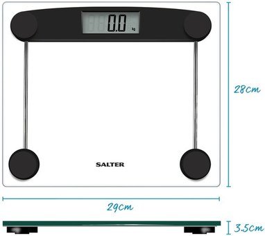 Salter 9208 BK3R Compact Glass Electronic Bathroom Scale