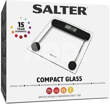 Salter 9208 BK3R Compact Glass Electronic Bathroom Scale