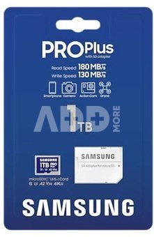 Samsung microSD Card MB-MD1T0SA/WW 1TB PRO+ + adapter MB-MD1T0SA/EU