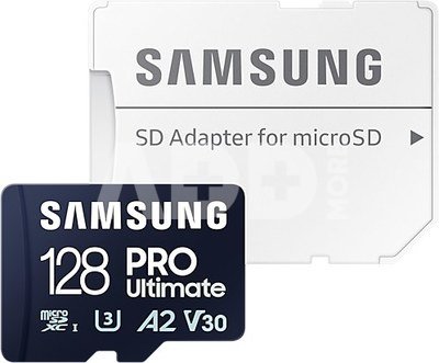 Samsung | MicroSD Card | PRO Ultimate | 128 GB | microSDXC Memory Card | Flash memory class U3, V30, A2 | SD adapter