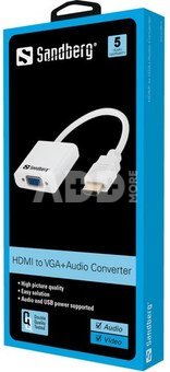 Sandberg 508-77 HDMI to VGA+Audio Converter