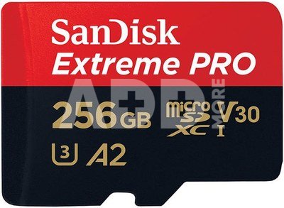 SanDisk microSDXC 256GB Extreme Pro A2 C10 V30 UHS-I U3