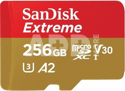 Sandisk карта памяти microSDXC 256GB Extreme + адаптер