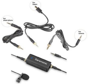SARAMONIC LAVMIC AUDIO ADAPTER & LAVALIER MIC