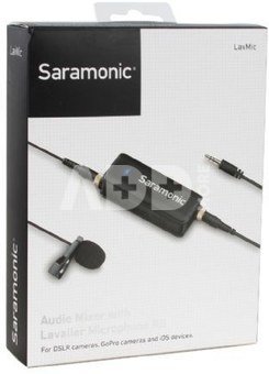SARAMONIC LAVMIC AUDIO ADAPTER & LAVALIER MIC