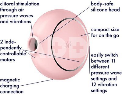 Satisfyer air pulse + vibrator Pro To Go 3, rose