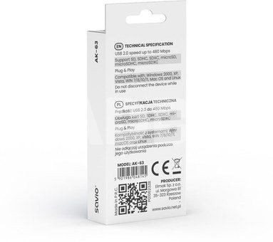 Savio SD Card reader AK-63