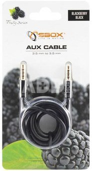 Sbox AUX Cable 3.5mm to 3.5mm blackberry black 3535-1.5B