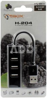 Sbox USB 4 Ports USB HUB H-204 black