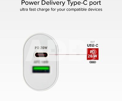 SBS charger USB/USB-C 20W, white