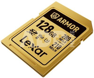Lexar SDXC ARMOR Gold UHS-II U3, Stainless Steel, IP68 R280/W210 (V60) 128GB
