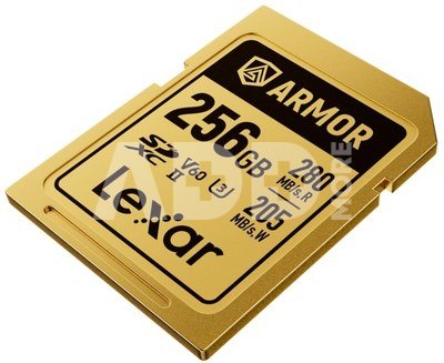 Lexar SDXC ARMOR Gold UHS-II U3, Stainless Steel, IP68 R280/W210 (V60) 256GB