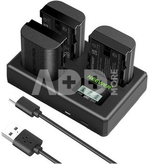 Set of 3 replacement batteries for Canon cameras: NEEWER LP-E6NH
