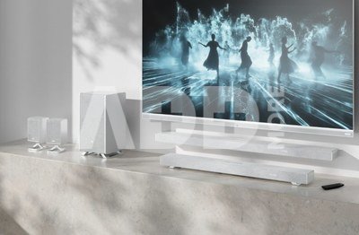 Sharp HT-SPR52021(SL) Q Soundbar 2.0.2 Wireless Rear Surround Speakers, Silver | Sharp