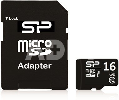 SILICON POWER 16GB, MICRO SDHC, CLASS 10 WITH SD ADAPTER