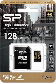 Silicon Power memory card microSDXC 128GB High Endurance + adapter