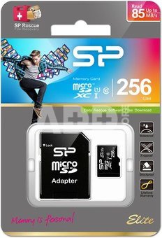 Silicon Power memory card microSDXC 256GB Elite UHS-I Class 10 + adapter
