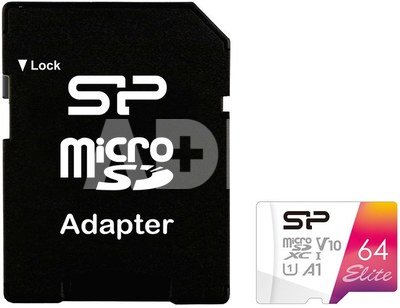 Silicon Power memory card microSDXC 64GB Elite + adapter