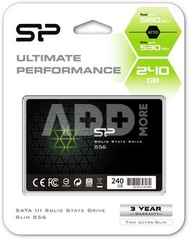 Silicon Power S56 240 GB, SSD form factor 2.5", SSD interface Serial ATA III, Write speed 530 MB/s, Read speed 560 MB/s