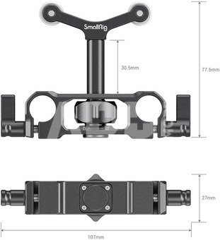 SmallRig 2727 universal 15mm LWS rod mount lens support