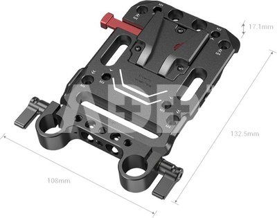 SMALLRIG 3016 BATTERY PLATE V-MOUNT W ROD CLAMP